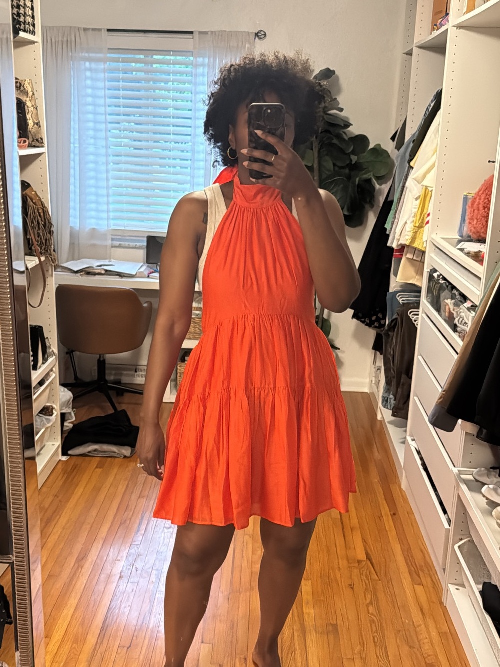 ASOS Orange-Red High Neck Dress